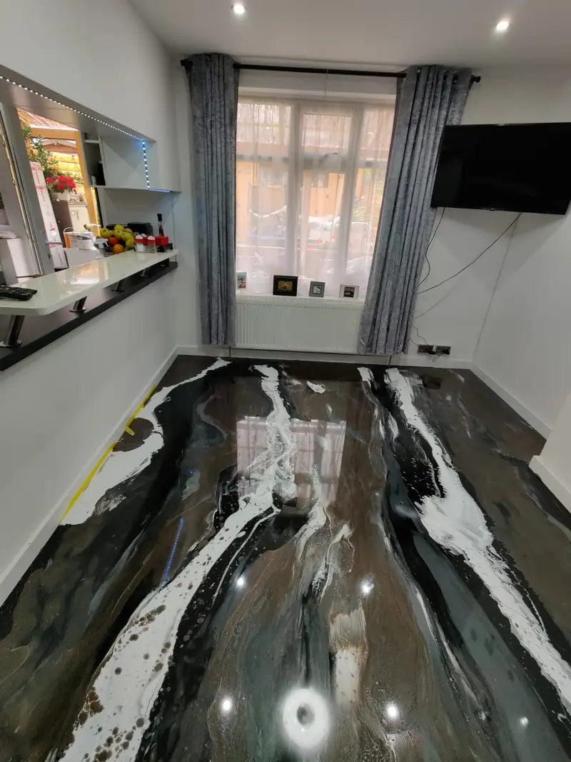 Epoxy resin floor finish